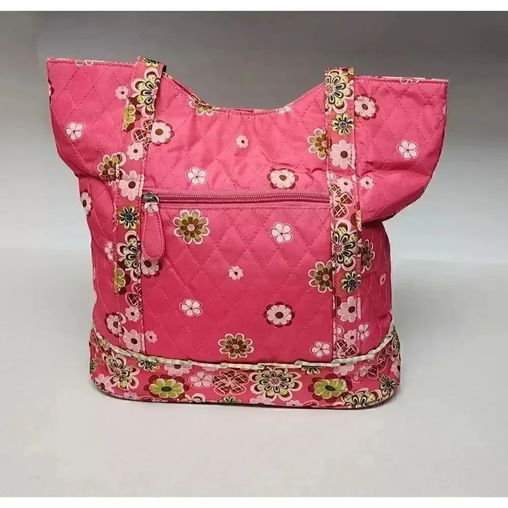 Gigi Olivia Pink Floral Zippered Handbag Purse Tote/Diaper Bag